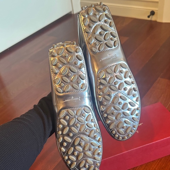 Salvatore Ferragamo Silver Loafers - Picture 3 of 4